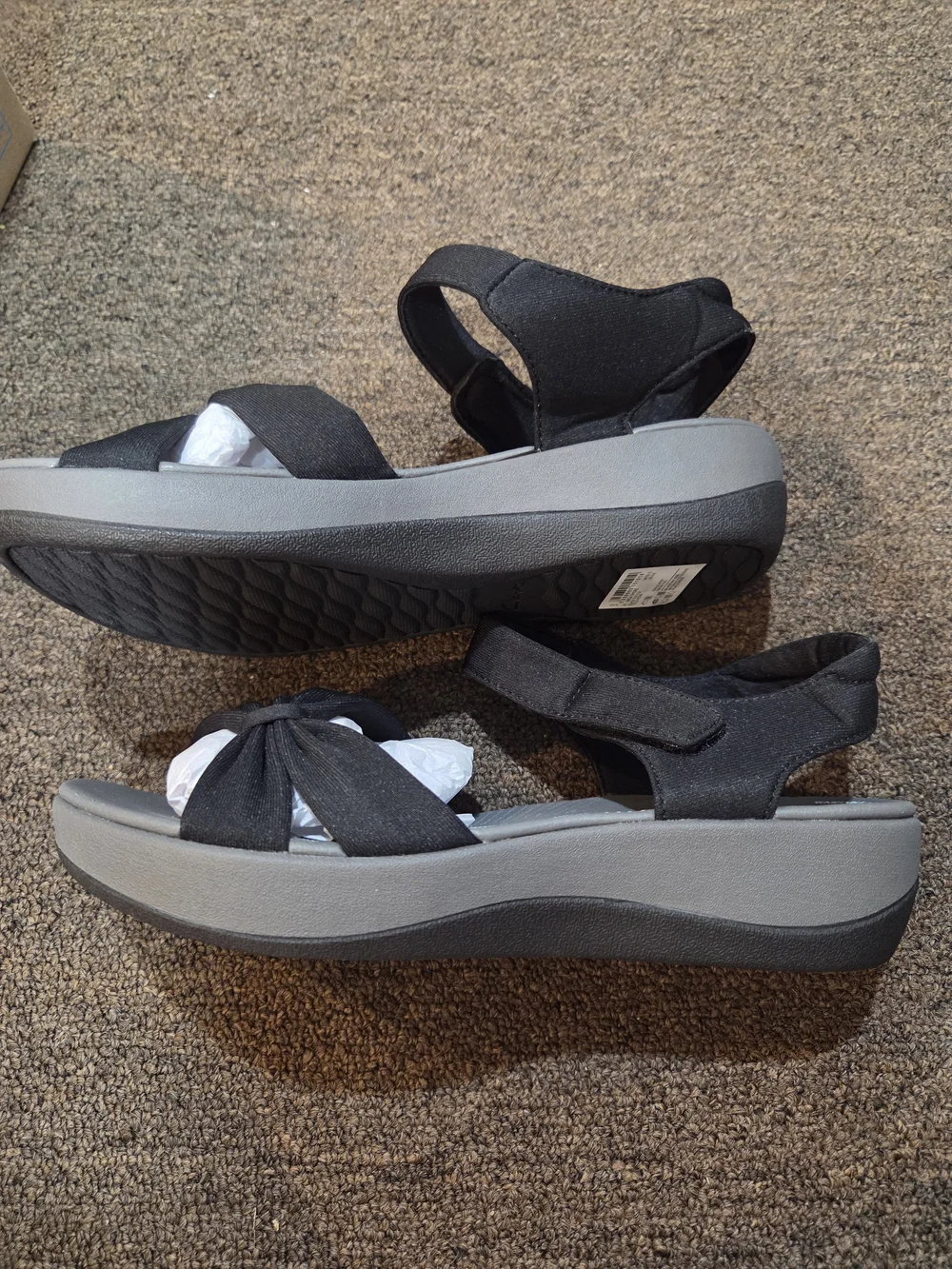 Clarks Cloudsteppers Girls' Black Bow Sandals